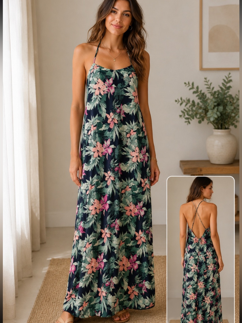 RUSTY R. Delta Maxi dress Floral NWT size L